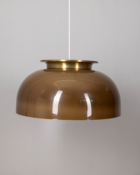 Image 1 of Lampadario vintage anni '70 in plastica marrone