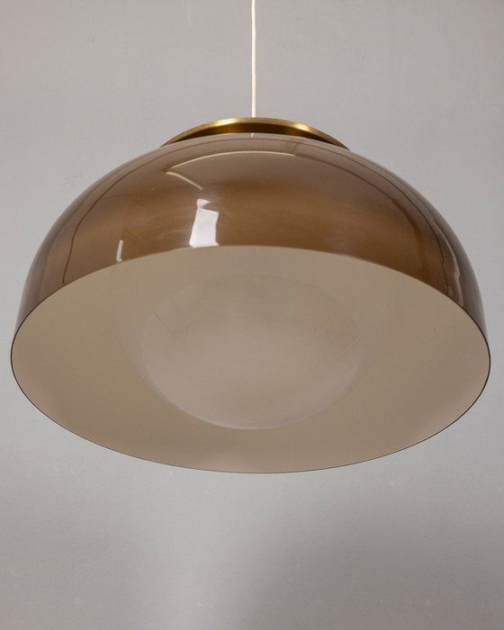 Image 1 of Lampadario vintage anni '70 in plastica marrone