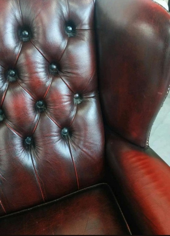 Image 1 of 2x Chesterflied Oxblood Red Chairs