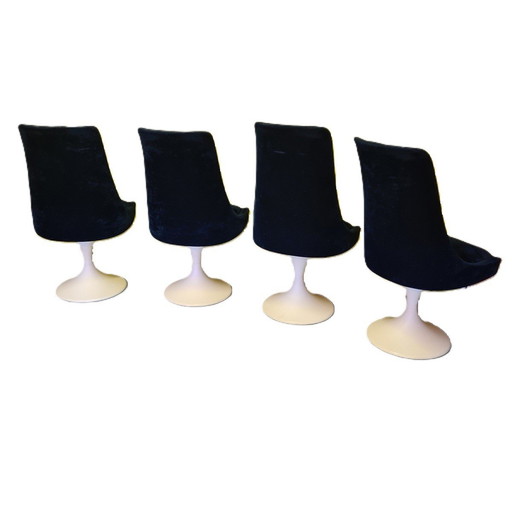 4 Space Age Swivel Dining Chairs 1970s