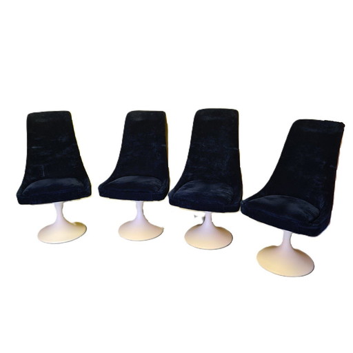 4 Space Age Swivel Dining Chairs 1970s