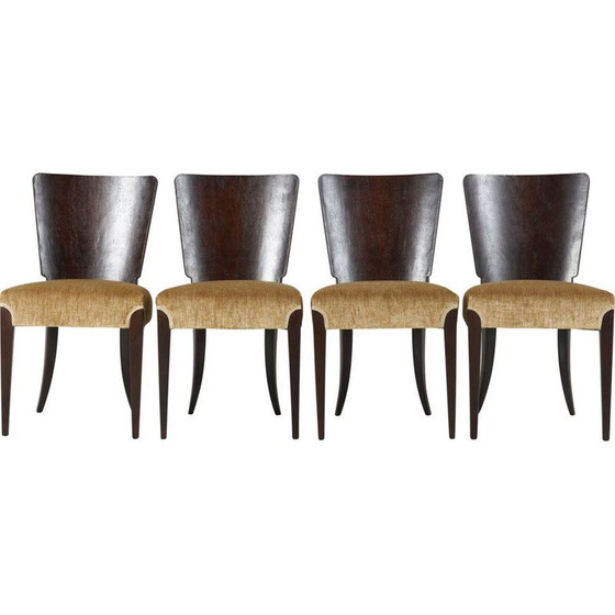 Image 1 of Set di 4 sedie vintage modello H 214 di Jindřich Halabala, Cecoslovacchia 1930