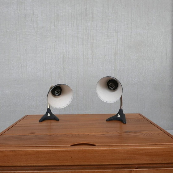 Image 1 of Coppia di lampade vintage in ottone e metallo verniciato, Svezia 1960