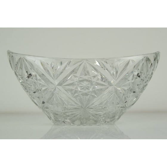 Image 1 of Vintage crystal glass bowl, Czechoslovakia 1960