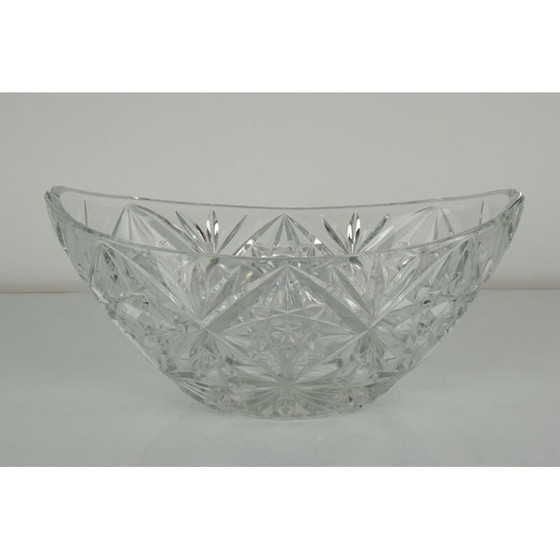 Image 1 of Vintage crystal glass bowl, Czechoslovakia 1960