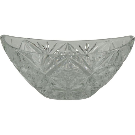 Image 1 of Vintage crystal glass bowl, Czechoslovakia 1960
