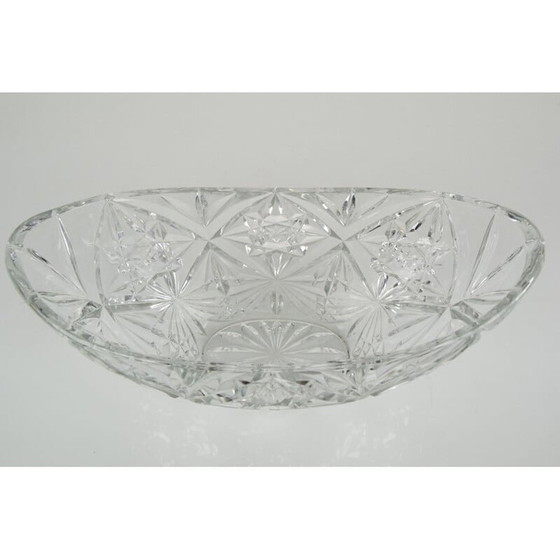 Image 1 of Vintage crystal glass bowl, Czechoslovakia 1960