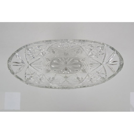 Image 1 of Vintage crystal glass bowl, Czechoslovakia 1960