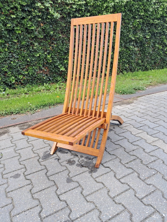 Image 1 of Garden Teak Teak Lounger, Adjustable, Foldable