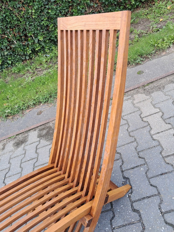 Image 1 of Garden Teak Teak Lounger, Adjustable, Foldable