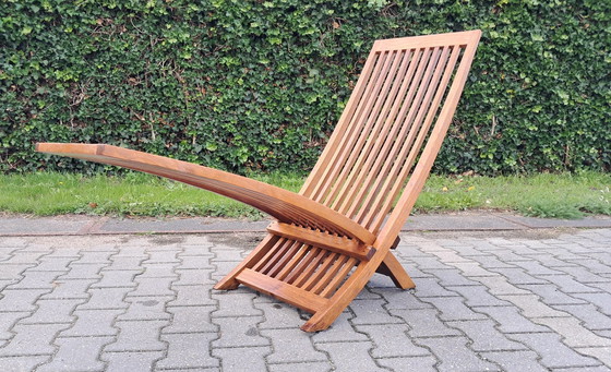 Image 1 of Garden Teak Teak Lounger, Adjustable, Foldable