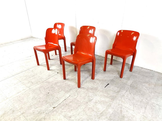 Image 1 of 5x Artemide Vico Magistretti 1970s Selene dining chairs