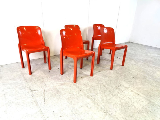 Image 1 of 5x Artemide Vico Magistretti 1970s Selene dining chairs