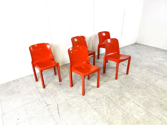 Image 1 of 5x Artemide Vico Magistretti 1970s Selene dining chairs