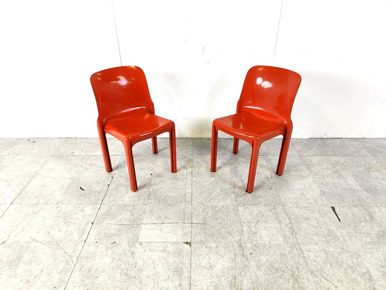 Image 1 of 5x Artemide Vico Magistretti 1970s Selene dining chairs