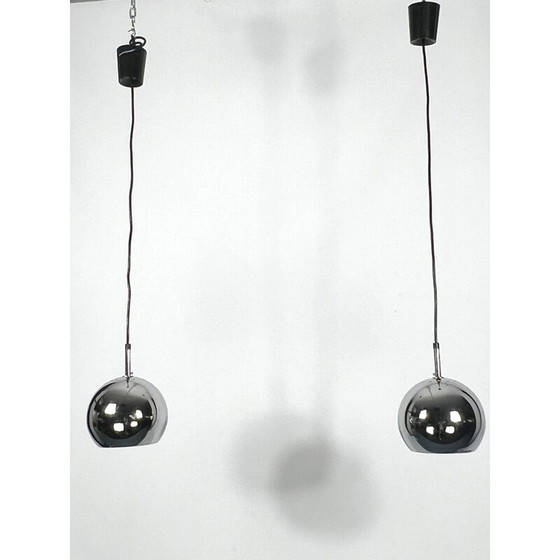 Image 1 of Pair of vintage chrome-plated spherical suspensions by Targetti, 1970