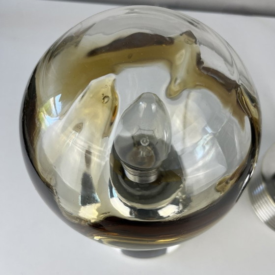 Image 1 of 2X Space Age Table Lamp - Chrome And Glass