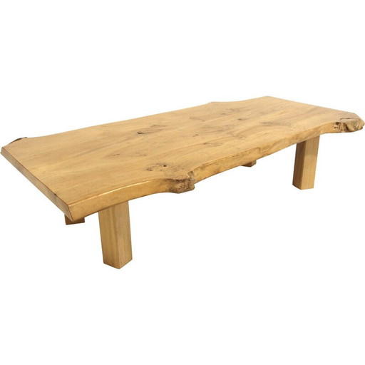 Vintage elm coffee table, Sweden 1970