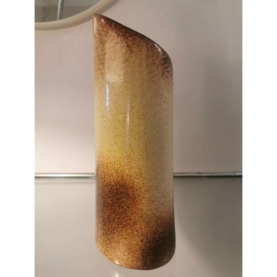 Image 1 of Vaso vintage in ceramica beige e marrone di Fred e Andrée Stocker, Francia 1970