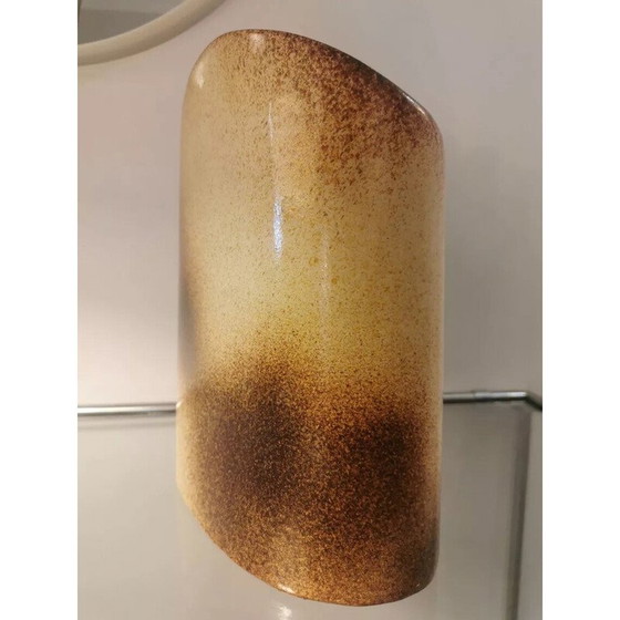 Image 1 of Vaso vintage in ceramica beige e marrone di Fred e Andrée Stocker, Francia 1970