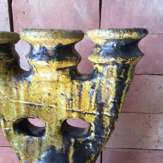 Image 1 of Tamegroute Pottery Candlestick