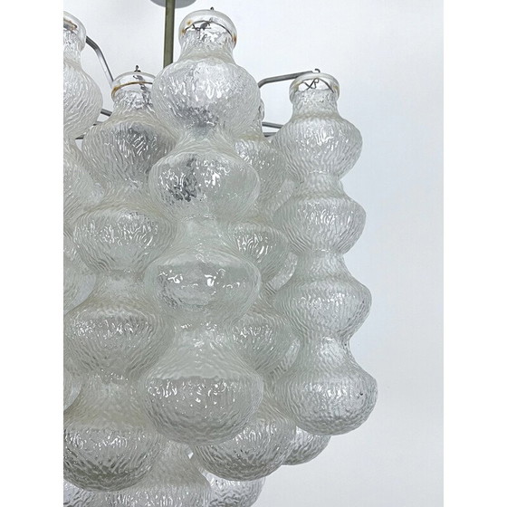 Image 1 of Pair of vintage Murano bubble glass chandeliers, Italy 1960
