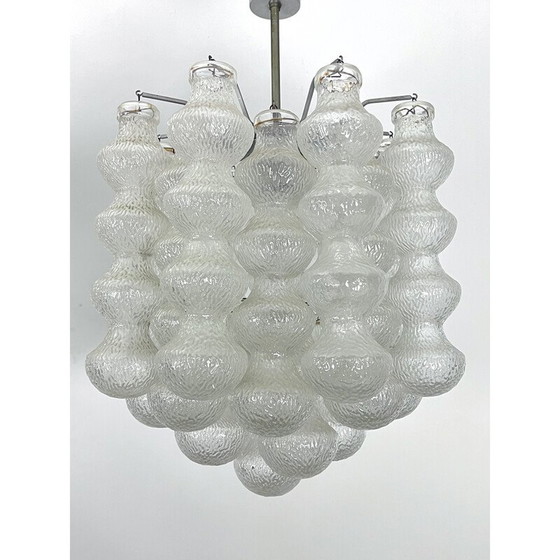 Image 1 of Pair of vintage Murano bubble glass chandeliers, Italy 1960