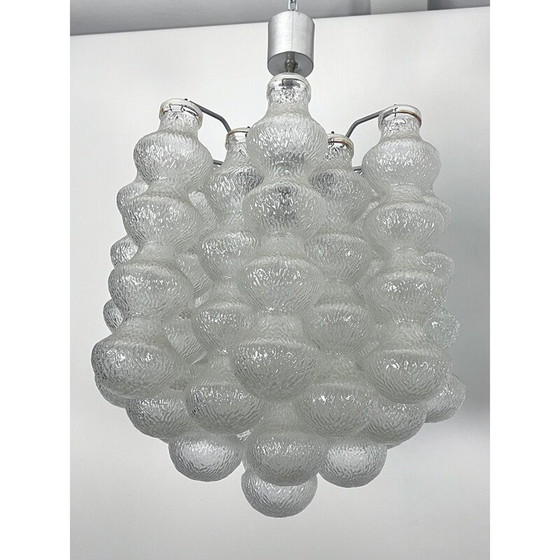 Image 1 of Pair of vintage Murano bubble glass chandeliers, Italy 1960