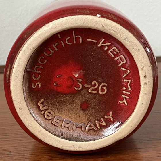 Image 1 of Vaso W-Germany Scheurich Red Lava 293-26