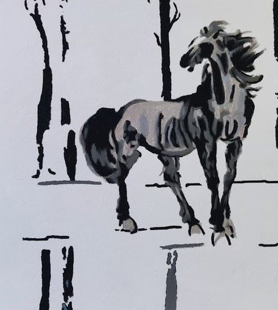 Image 1 of Martine Jacobs Black and White Horse