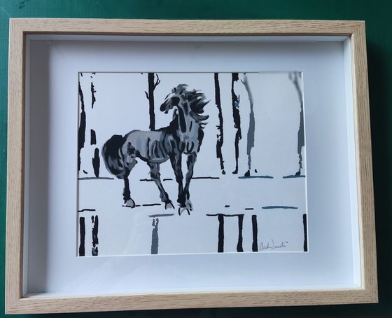 Image 1 of Martine Jacobs Black and White Horse