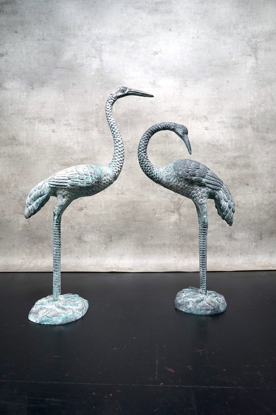 Image 1 of Hollywood Regency metal cranes, 1960s, set of 2