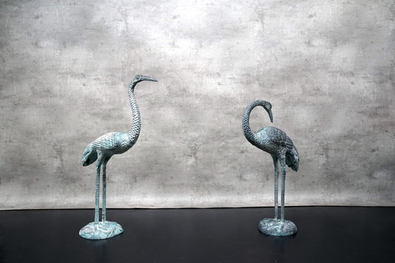 Image 1 of Hollywood Regency metal cranes, 1960s, set of 2