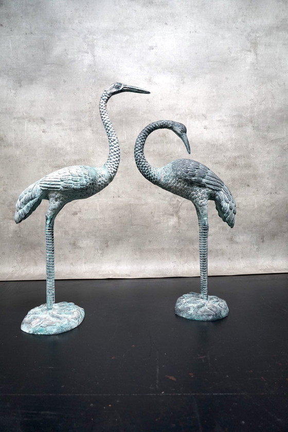 Image 1 of Hollywood Regency metal cranes, 1960s, set of 2