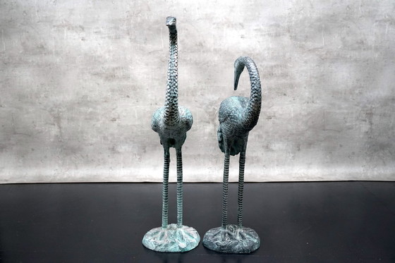 Image 1 of Hollywood Regency metal cranes, 1960s, set of 2