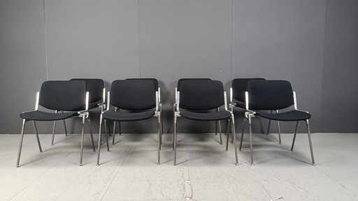 Vintage Dsc 106 Side Chairs By Giancarlo Piretti For Castelli, Set Of 8