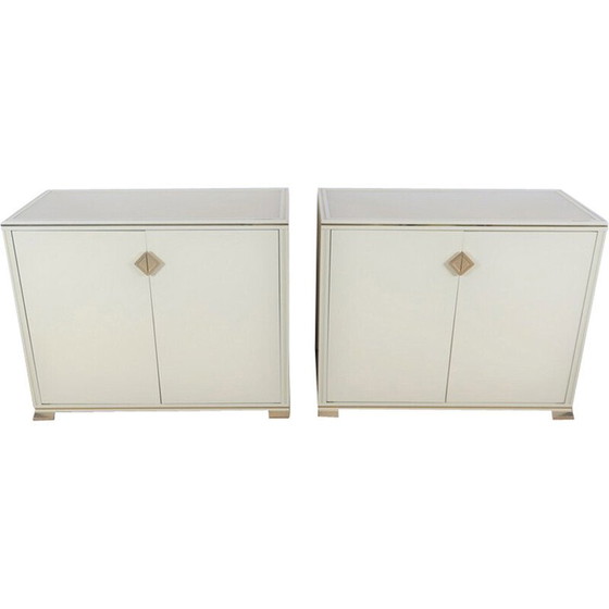 Image 1 of Pair of vintage lowboards in lucite and brass by Pierre Vandel, 1970s