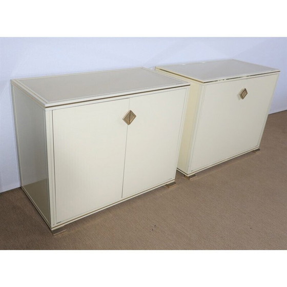 Image 1 of Pair of vintage lowboards in lucite and brass by Pierre Vandel, 1970s