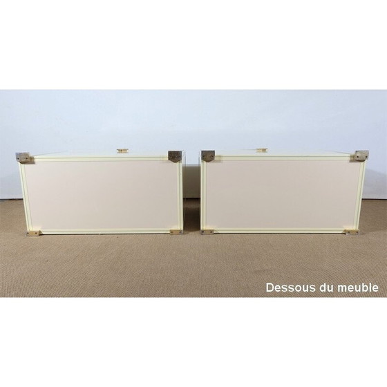 Image 1 of Pair of vintage lowboards in lucite and brass by Pierre Vandel, 1970s