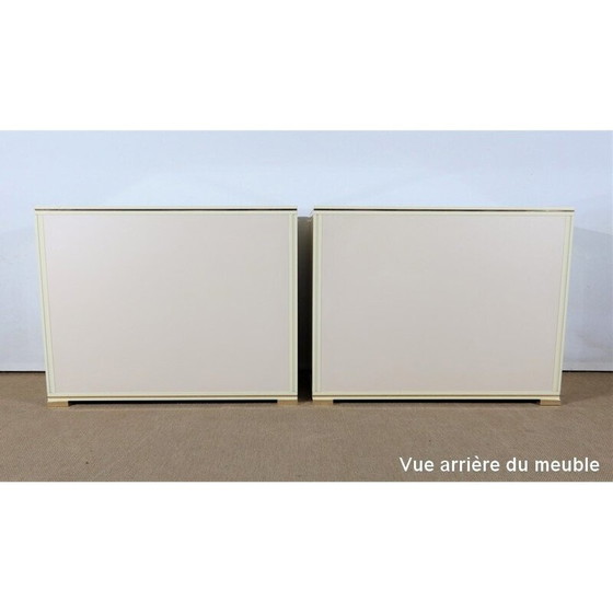 Image 1 of Pair of vintage lowboards in lucite and brass by Pierre Vandel, 1970s