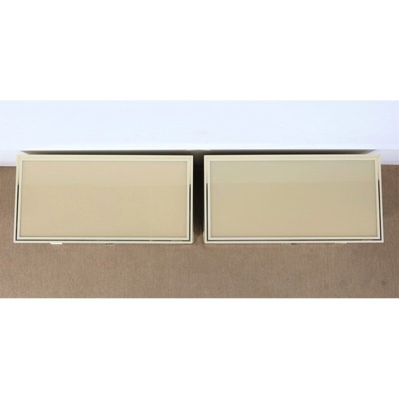 Image 1 of Pair of vintage lowboards in lucite and brass by Pierre Vandel, 1970s