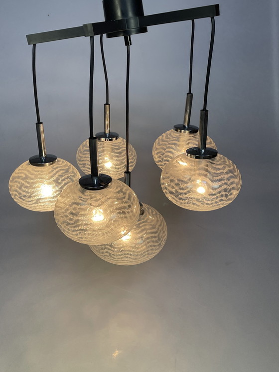 Image 1 of Cascade Pendant Lamp, Glass Bulbs, Hustadt Leuchten 1970'S