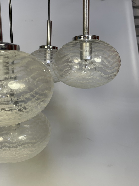 Image 1 of Cascade Pendant Lamp, Glass Bulbs, Hustadt Leuchten 1970'S