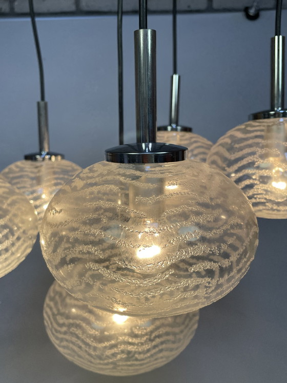 Image 1 of Cascade Pendant Lamp, Glass Bulbs, Hustadt Leuchten 1970'S