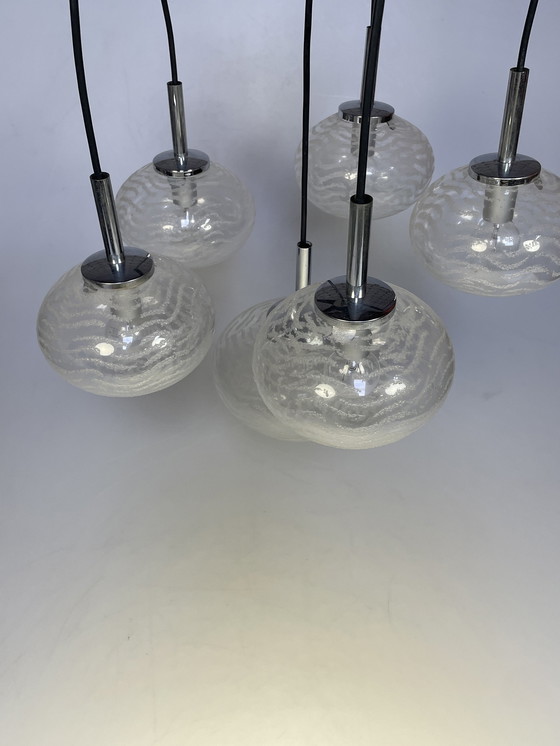 Image 1 of Cascade Pendant Lamp, Glass Bulbs, Hustadt Leuchten 1970'S