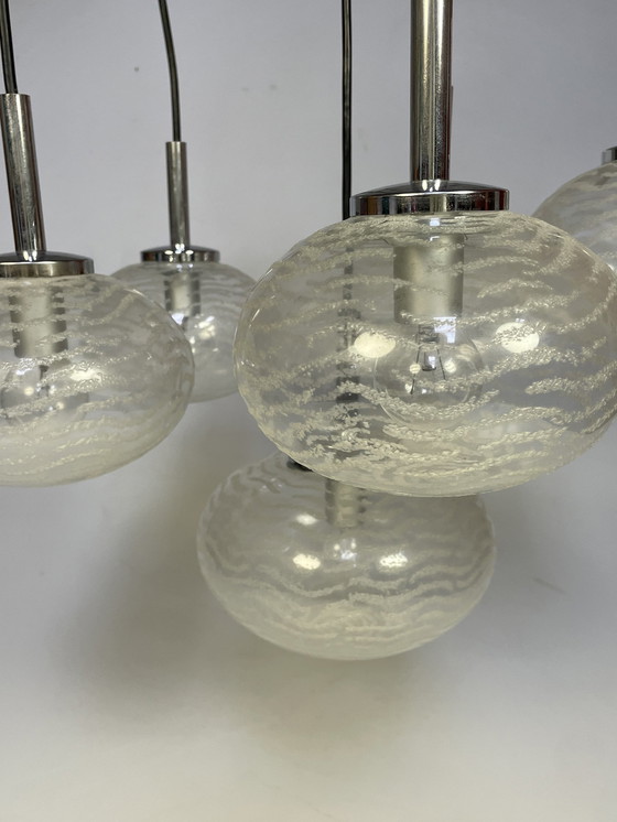 Image 1 of Cascade Pendant Lamp, Glass Bulbs, Hustadt Leuchten 1970'S