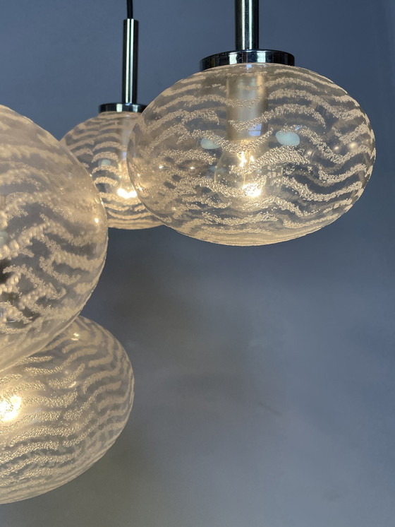 Image 1 of Cascade Pendant Lamp, Glass Bulbs, Hustadt Leuchten 1970'S