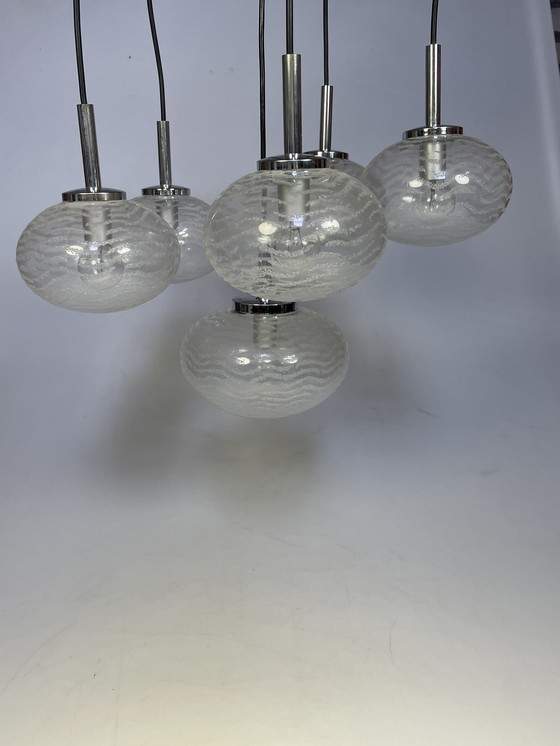 Image 1 of Cascade Pendant Lamp, Glass Bulbs, Hustadt Leuchten 1970'S