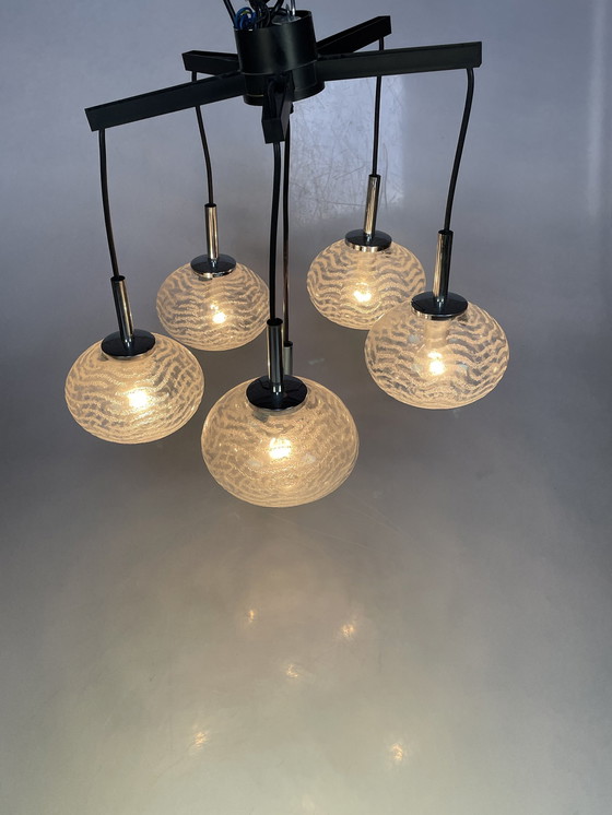 Image 1 of Cascade Pendant Lamp, Glass Bulbs, Hustadt Leuchten 1970'S