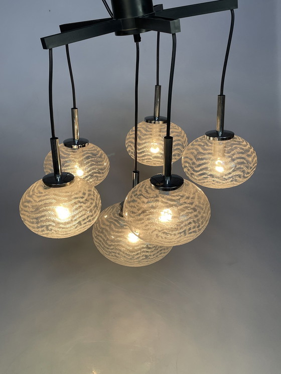 Image 1 of Cascade Pendant Lamp, Glass Bulbs, Hustadt Leuchten 1970'S